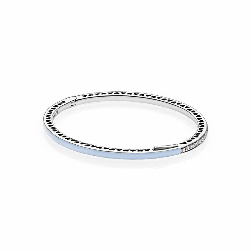 PANDORA Radiant Hearts Bangle Bracelet Outlet NZ, Sterling Silver (651479-OZI)